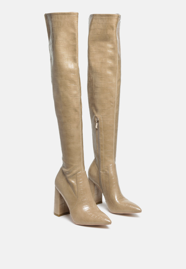 flittle long block heel boots#color_taupe