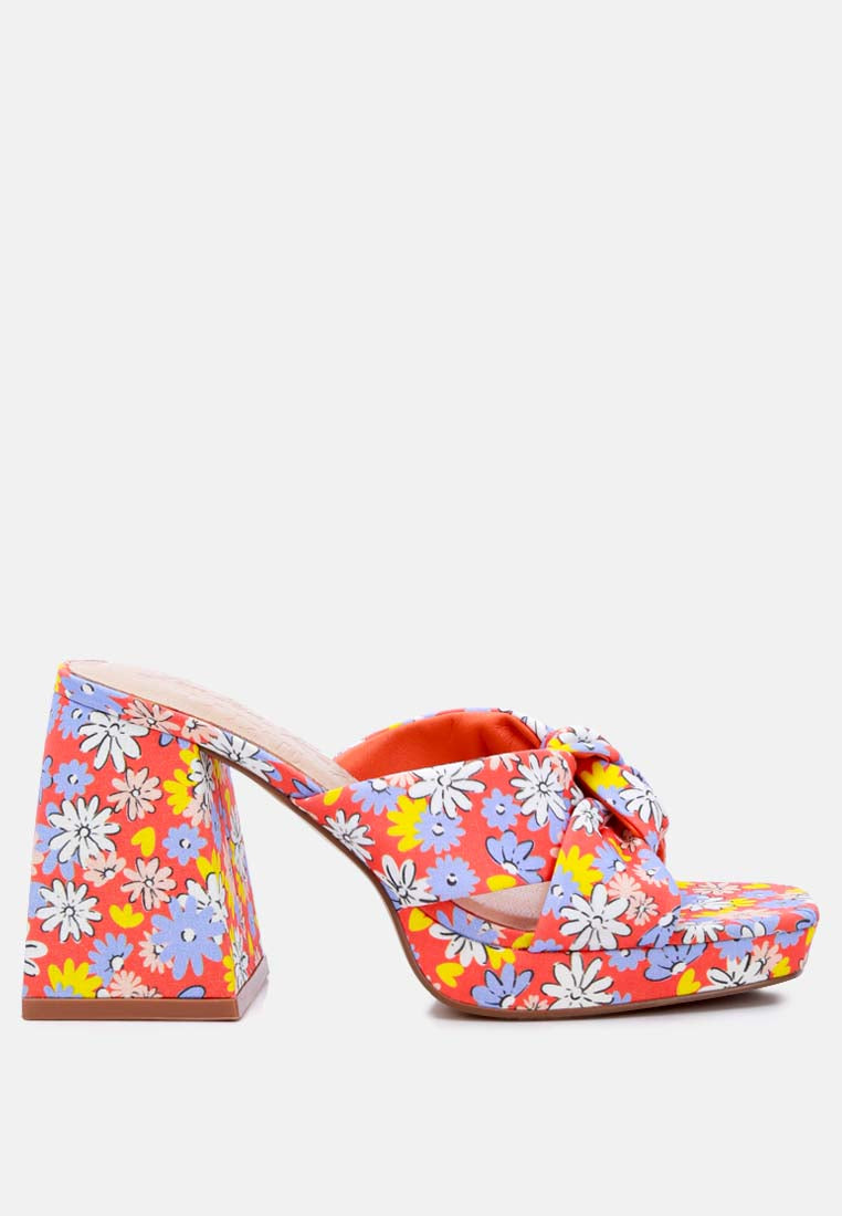 floral triangular block heel sandals by ruw#color_red