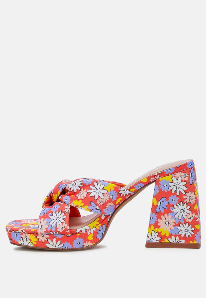 floral triangular block heel sandals by ruw#color_red