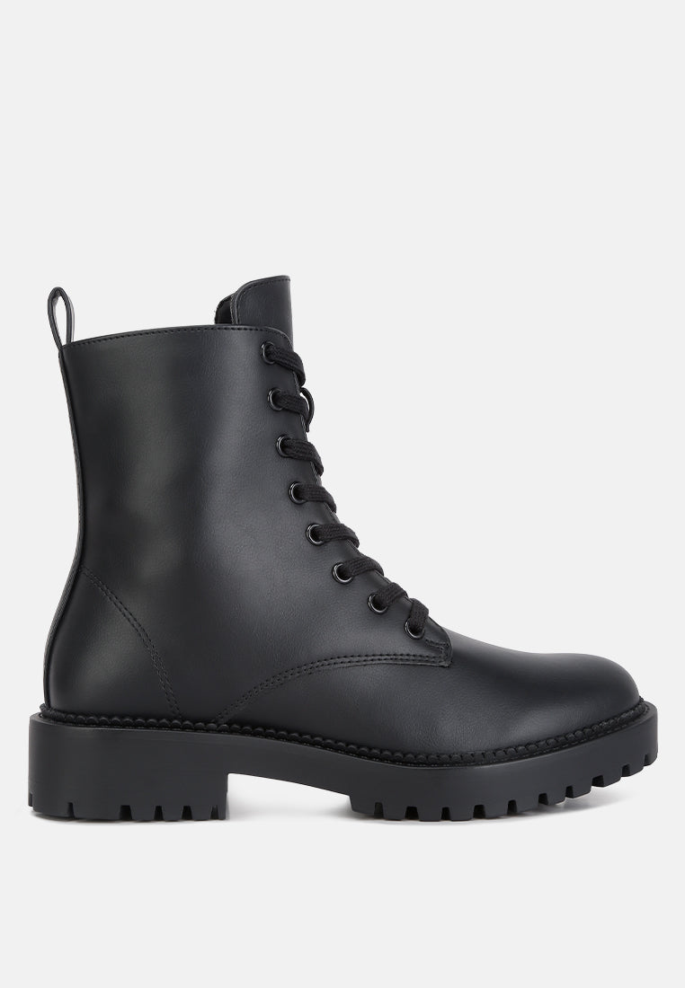 forter faux leather lace up boots#color_black