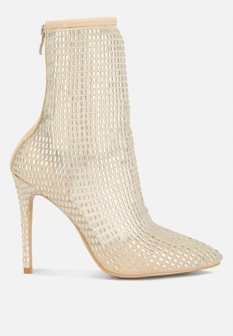 botas de malla adornadas con diamantes de imitación afortunados#color_champagne-gold