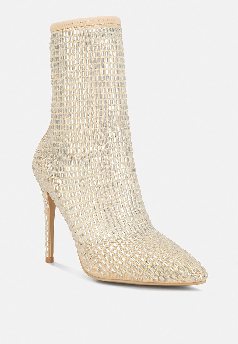 botas de malla adornadas con diamantes de imitación afortunados#color_champagne-gold
