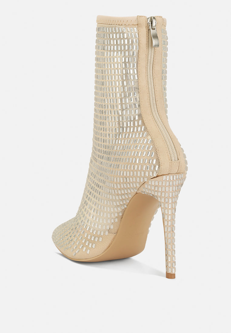 botas de malla adornadas con diamantes de imitación afortunados#color_champagne-gold