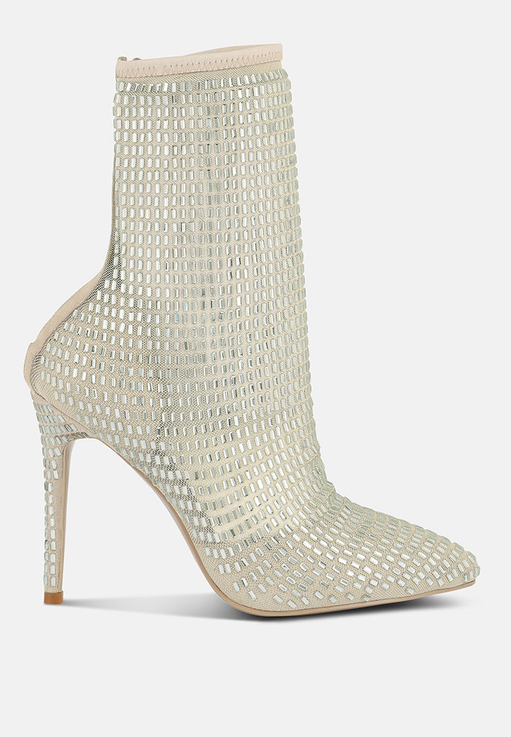 fortunate rhinestones embellished mesh boots#color_champagne-gold