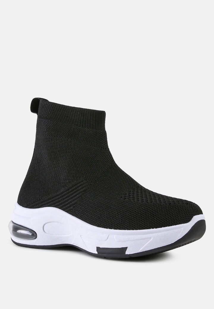 fourgrid knitted ankle chunky sneaker#color_black