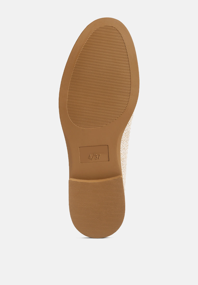 tassle detail raffia loafers by mode#color_cream