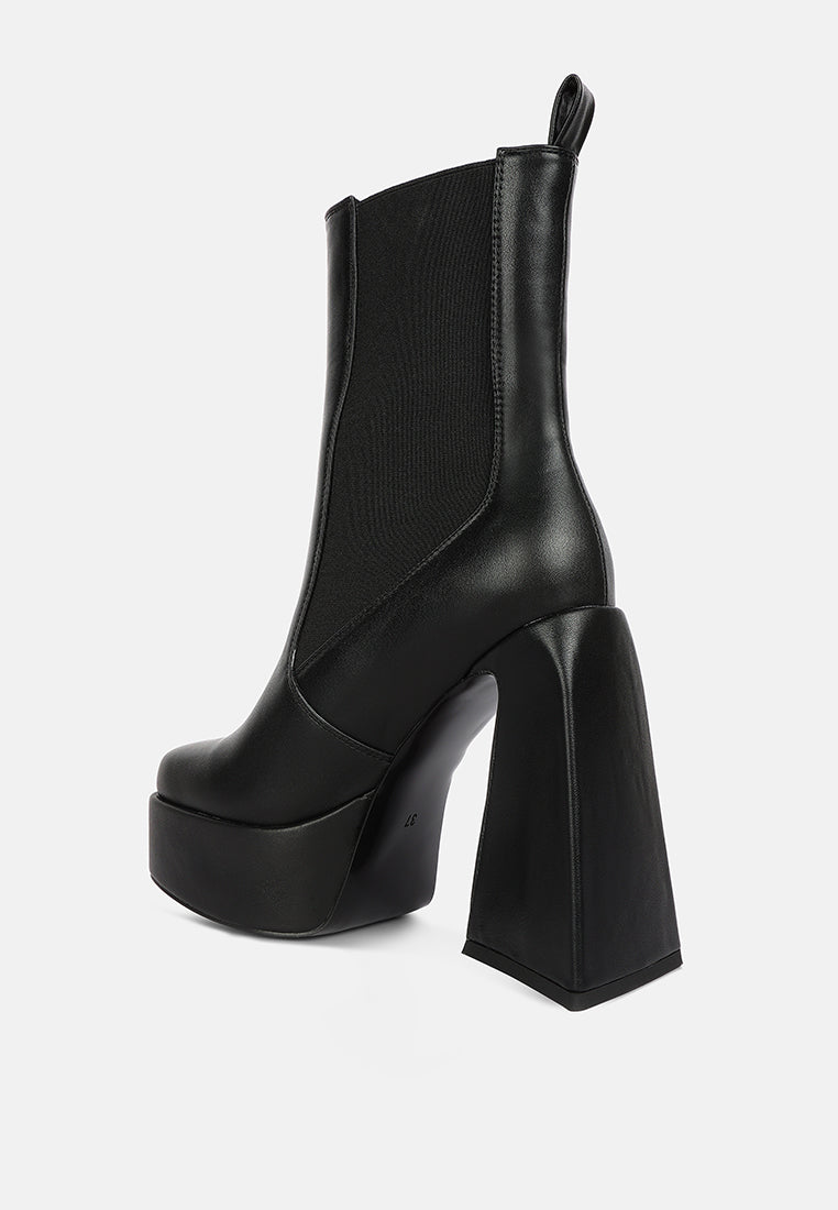 Platform Wingtip Block Heel Chelsea Boots main image 1
