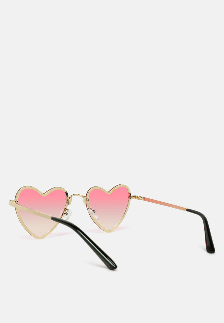 full rim ombre tinted heart sunglasses#color_pink