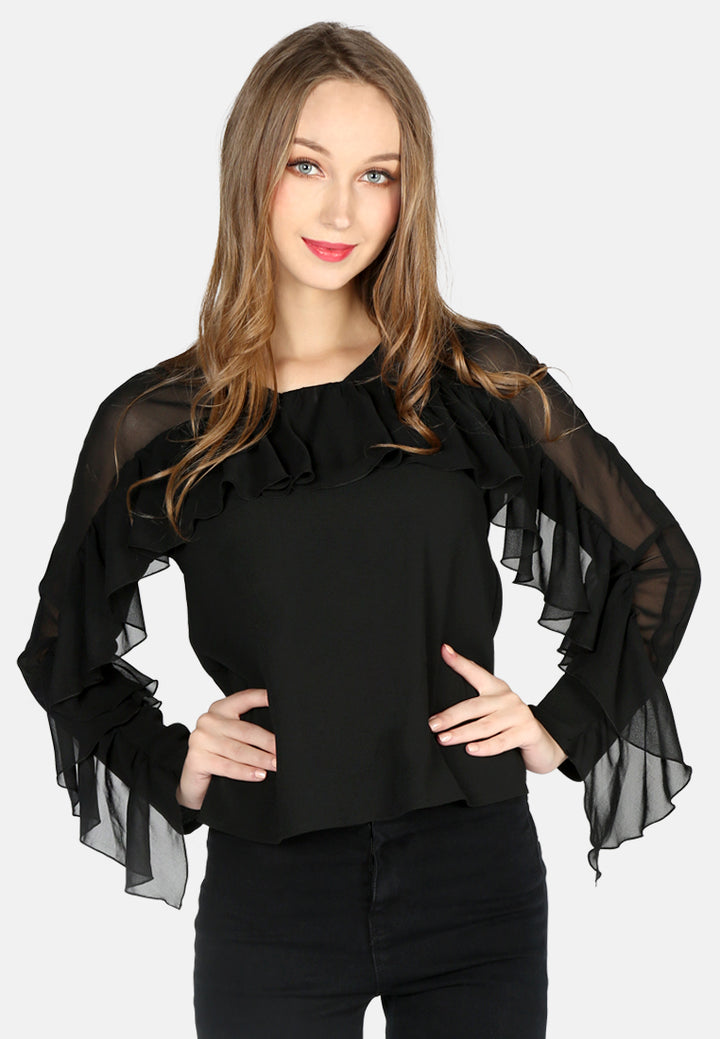 full sleeve casual top#color_black