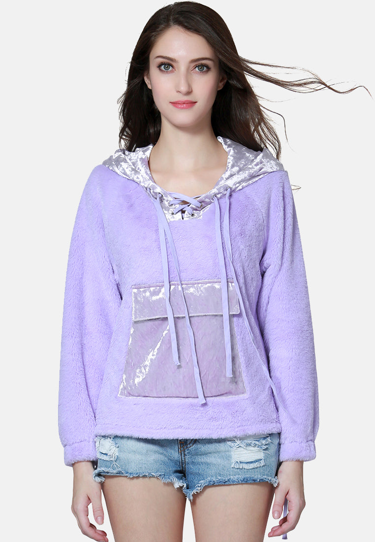 fur hoodie with kangaroo pockets#color_purple
