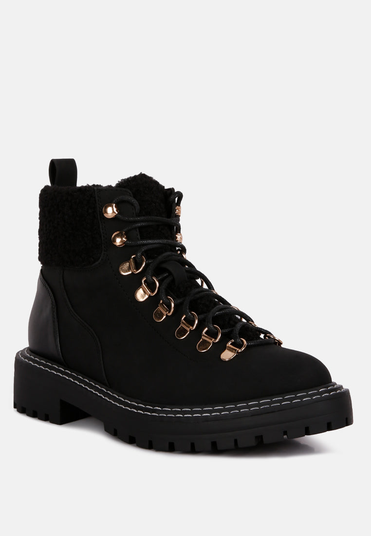 gatlinburg shearling collar ankle boots#color_black