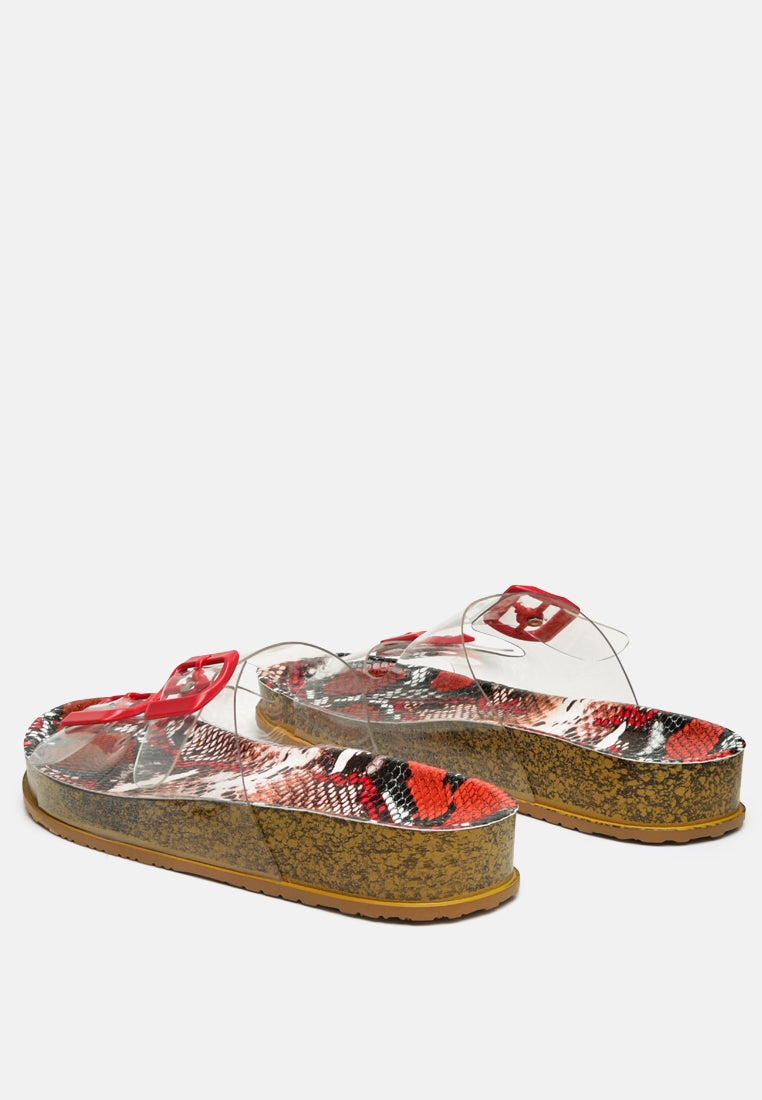 gelato transparent double strap flats by ruw#color_red