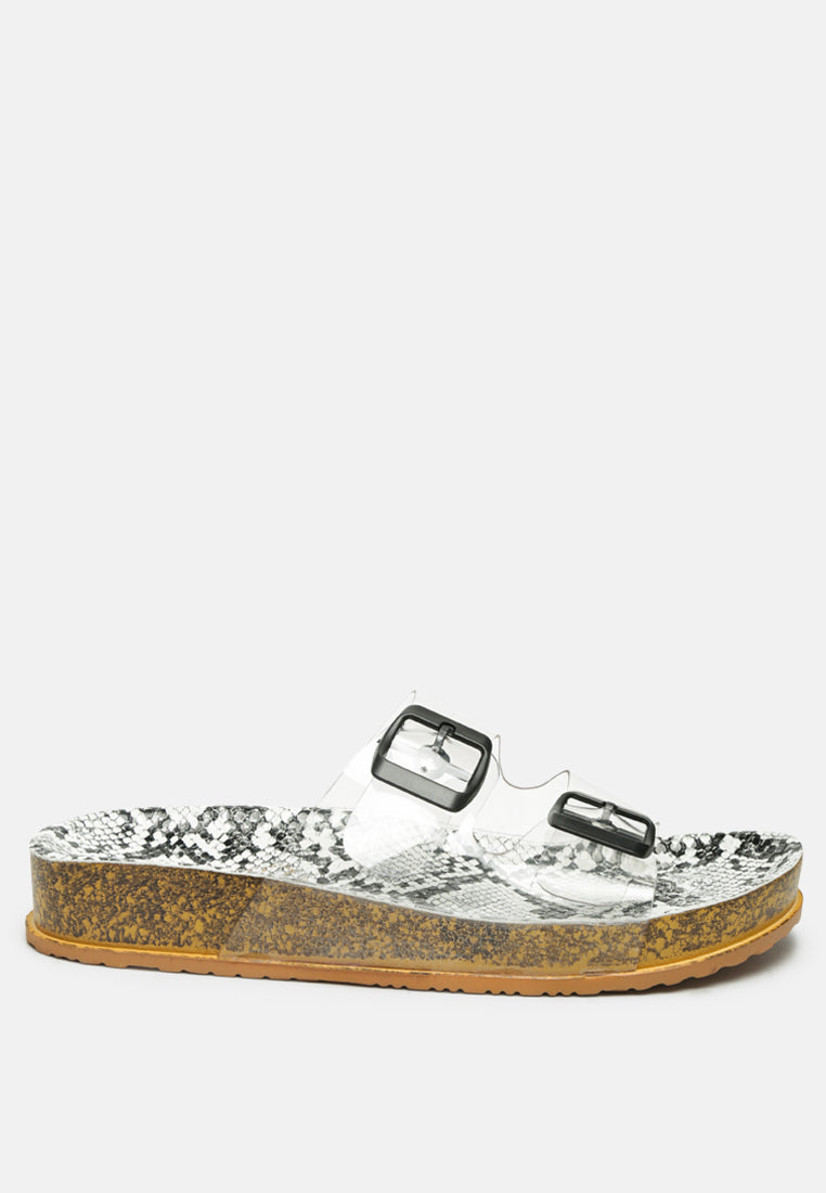 gelato transparent double strap flats by ruw#color_white-black