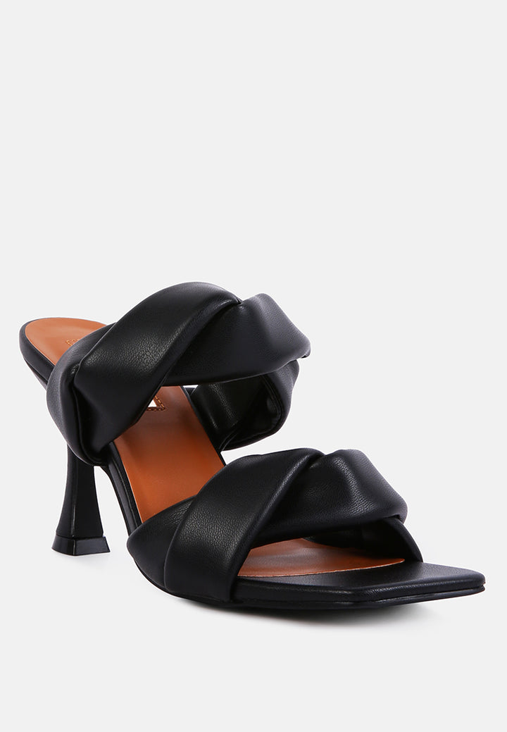 glam girl twisted strap spool heeled sandals#color_black