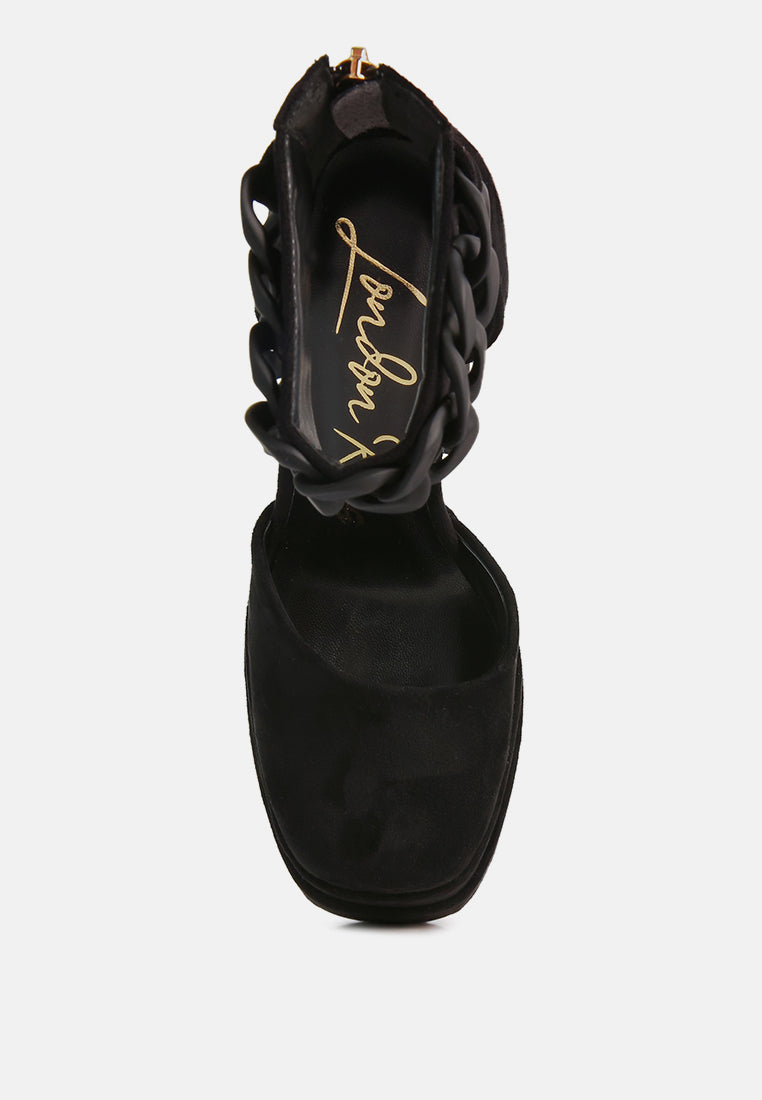 golden hour showstopper chain embellished high platform sandals#color_black