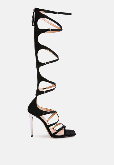 gossip strappy stiletto heels#color_black