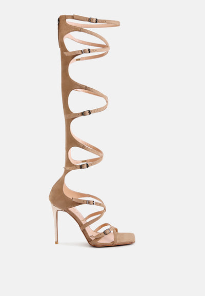 gossip strappy stiletto heels#color_taupe