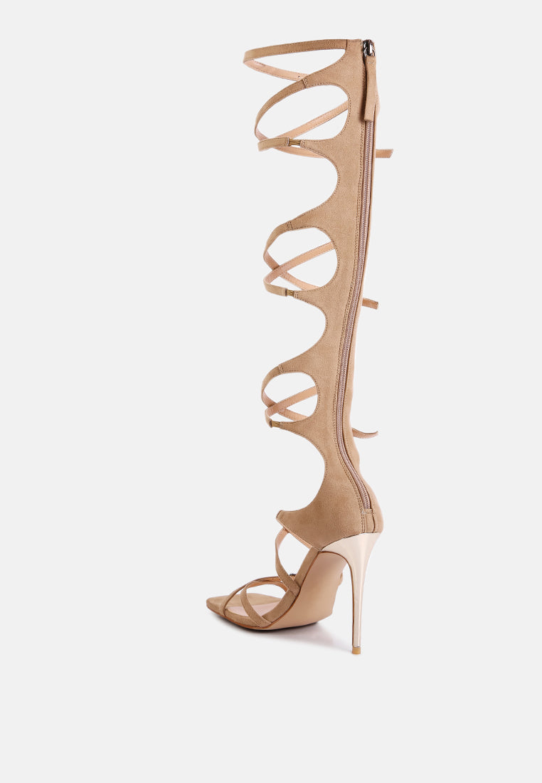gossip strappy stiletto heels#color_taupe