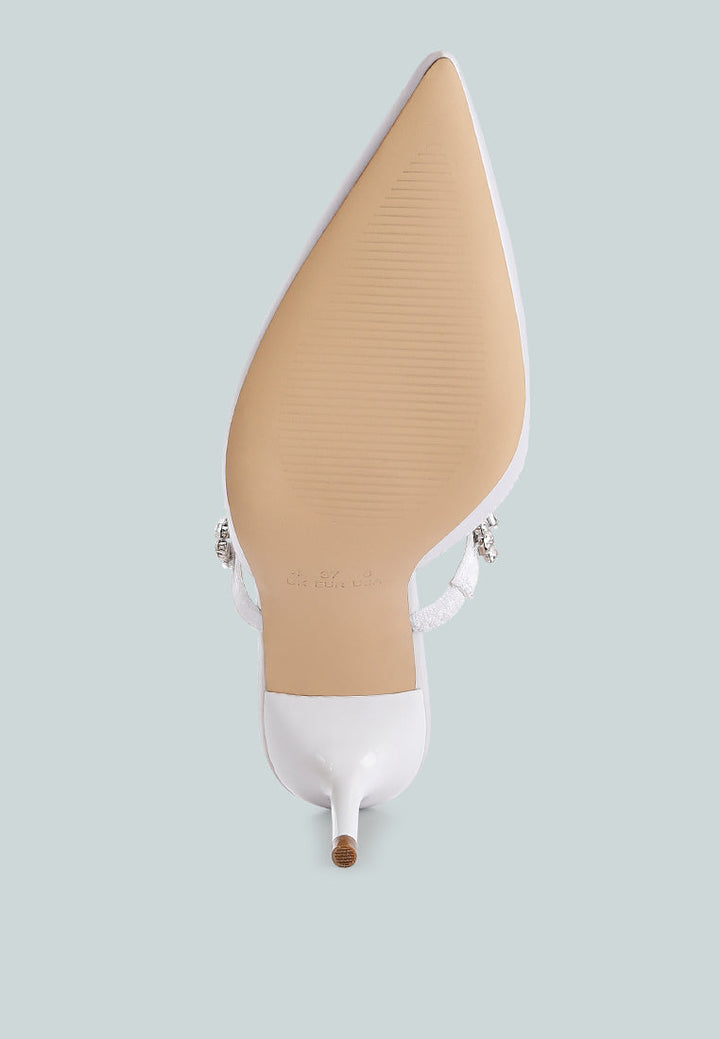 diamante stiletto mules sandal by ruw color_white