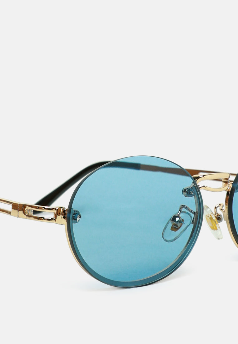 half rim oval vacation sunglasses#color_blue