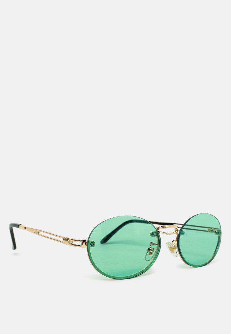 half rim oval vacation sunglasses#color_mint green