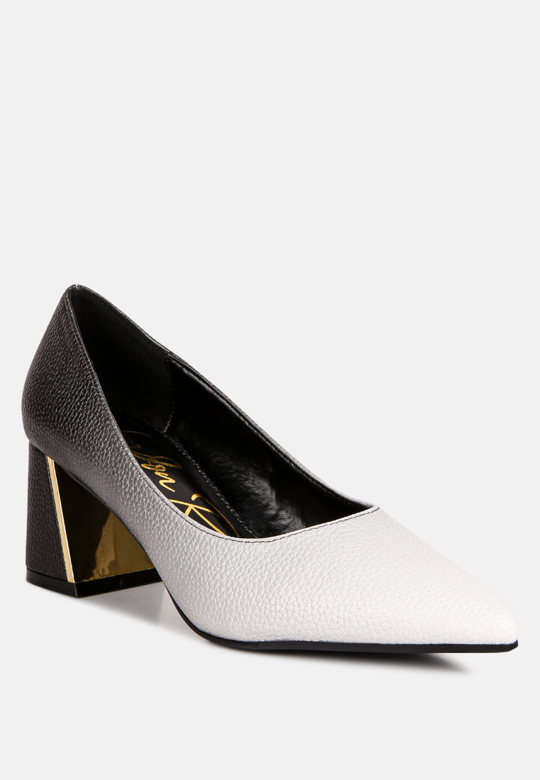 harlow metallic accent block heel pumps by rag#color_black-grey