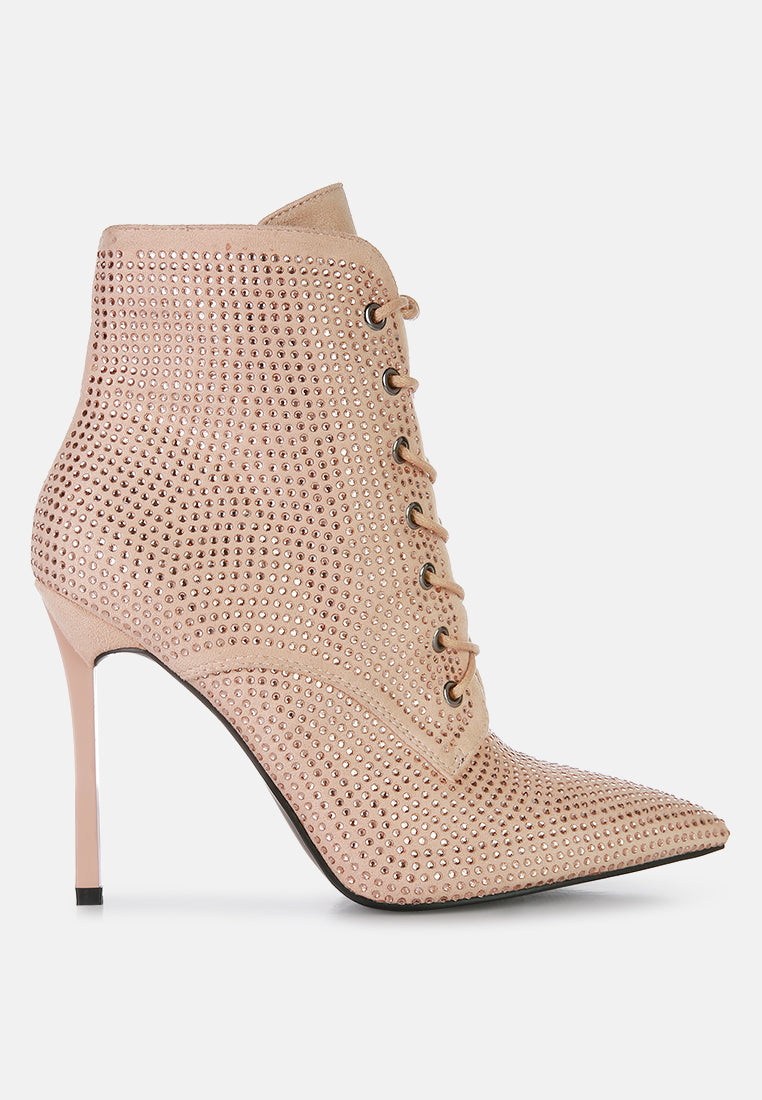 faux suede diamante ankle boots by ruw#color_beige