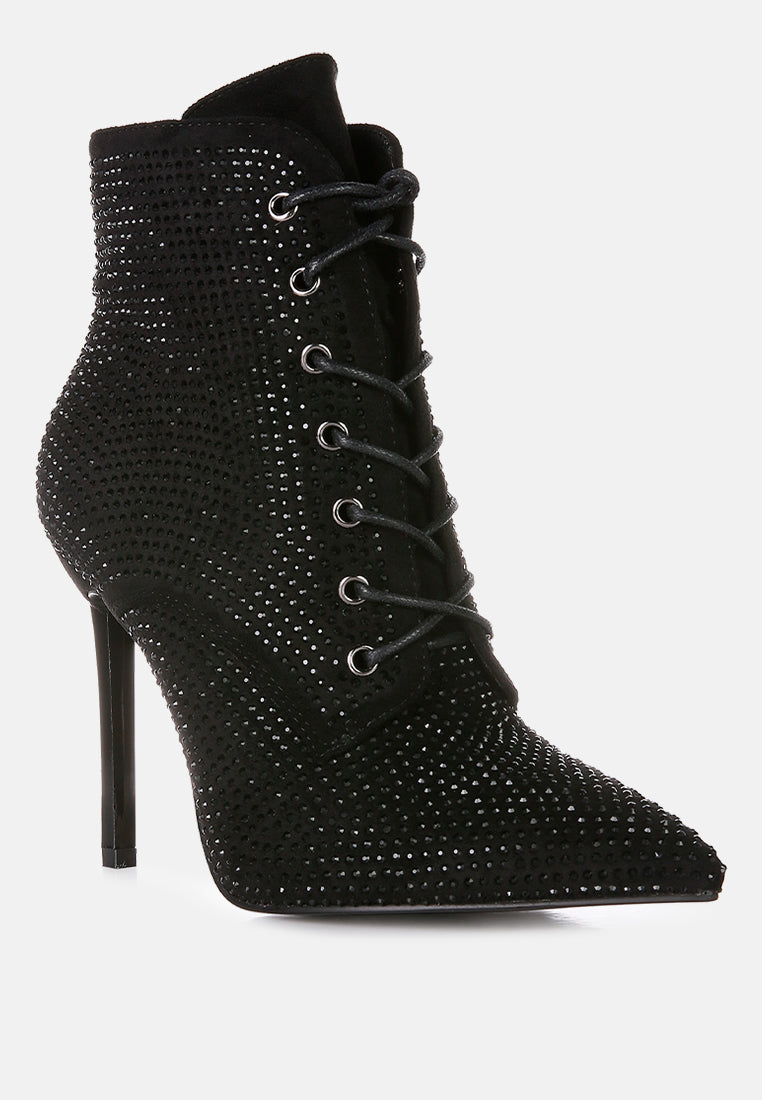 faux suede diamante ankle boots by ruw#color_black