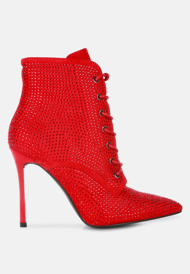 faux suede diamante ankle boots by ruw#color_red