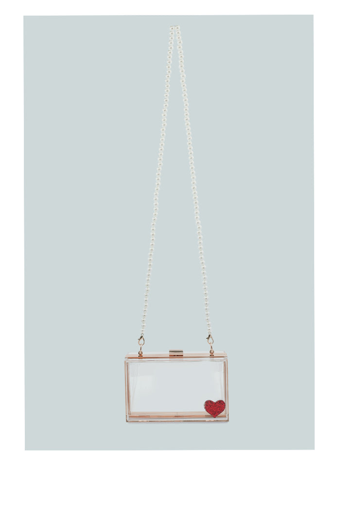 heart detail clear clutch bag#color_transparent
