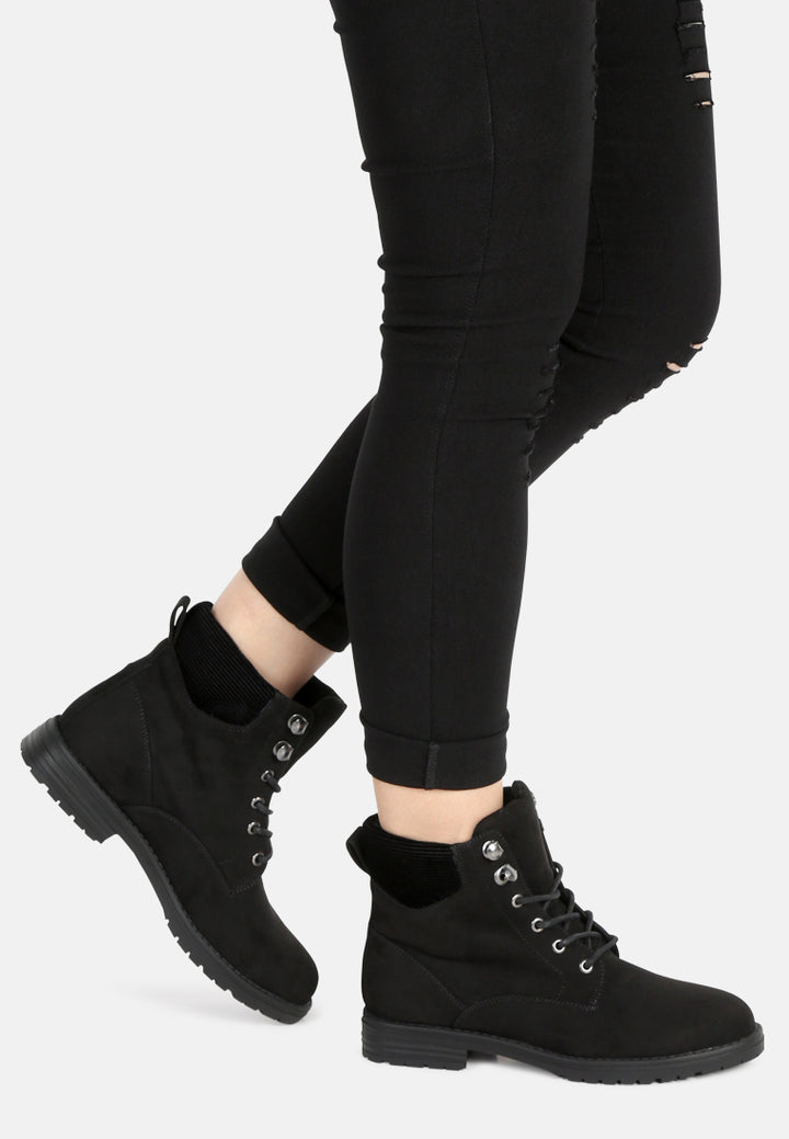 helena casual lace-up ankle boots#color_black