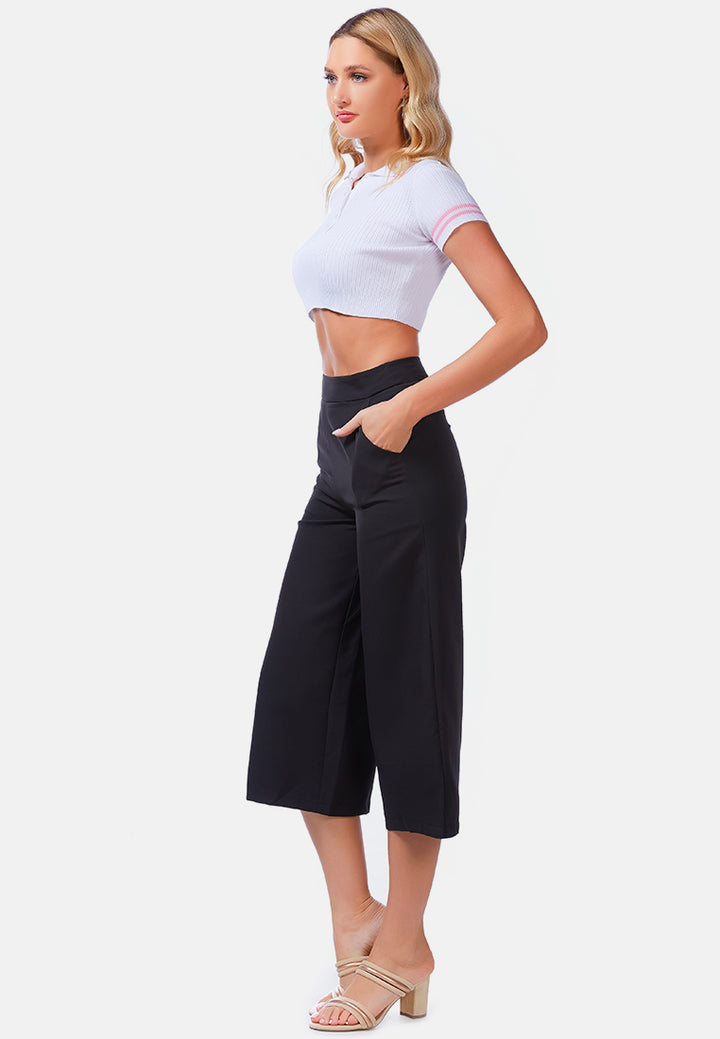 high rise cropped culottes trousers by ruw#color_black