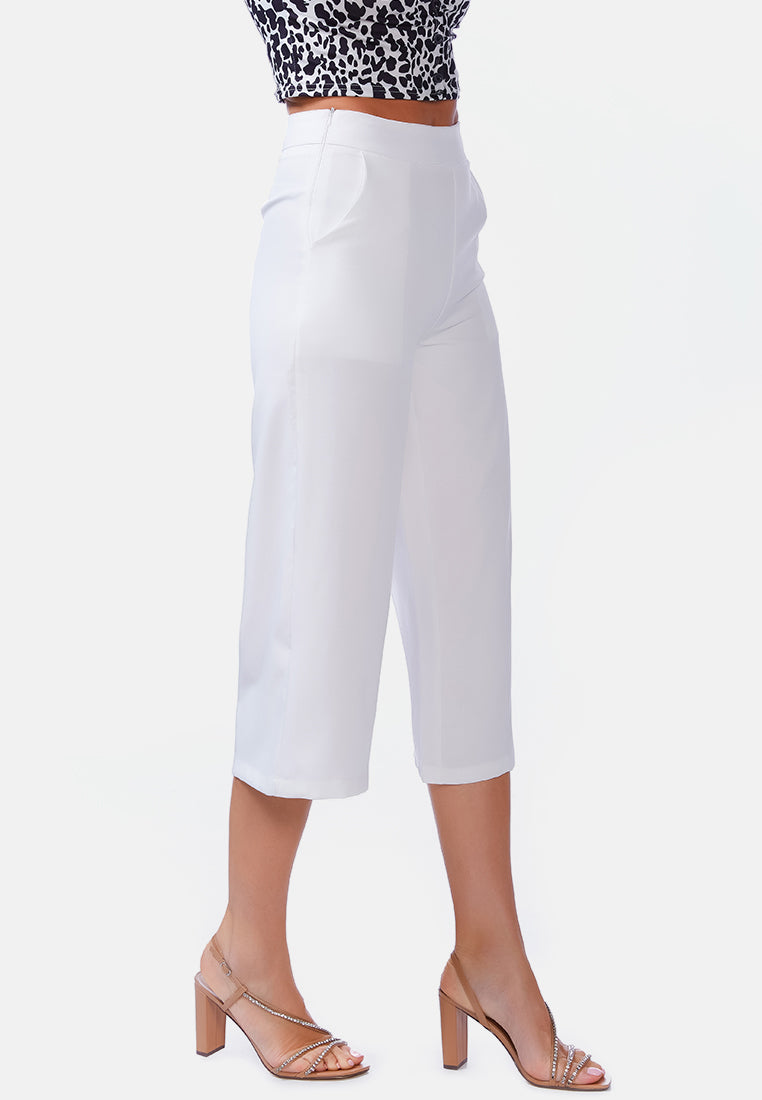 high rise cropped culottes trousers by ruw#color_white