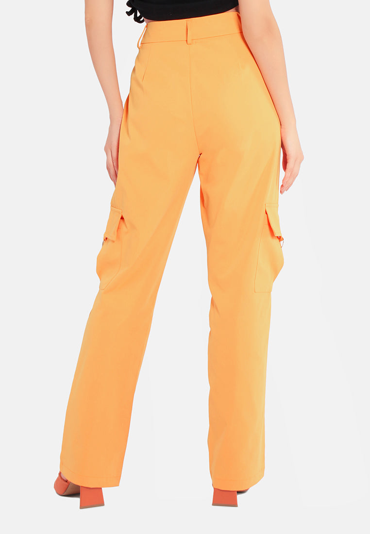 high waist cargo pants by ruw#color_mango-yellow