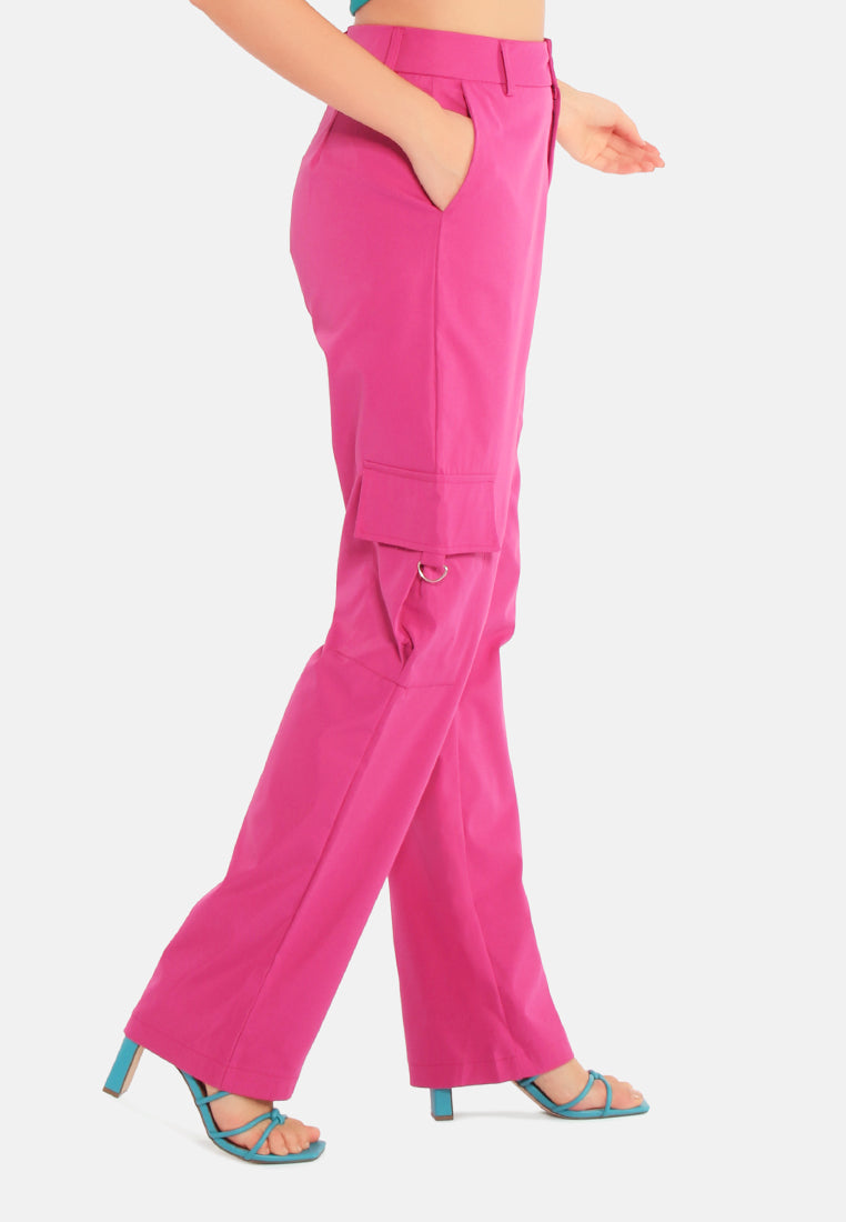 high waist cargo pants by ruw#color_mango-magenta