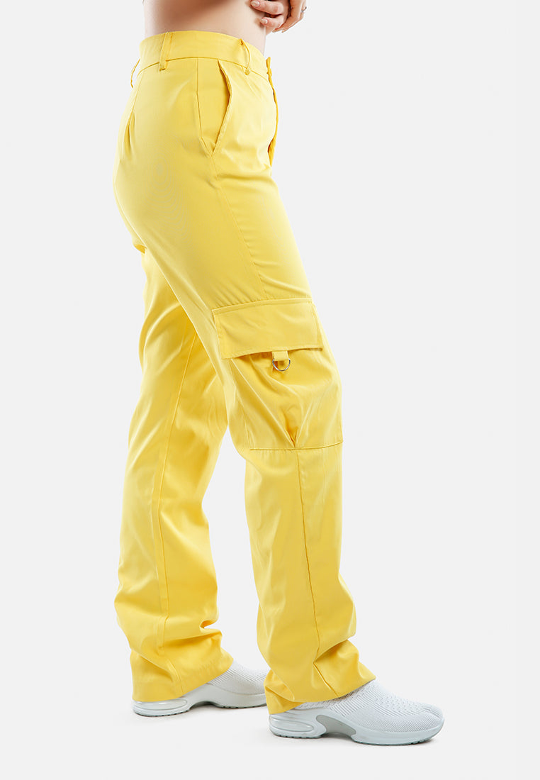 high waist cargo pants by ruw#color_mango-yellow