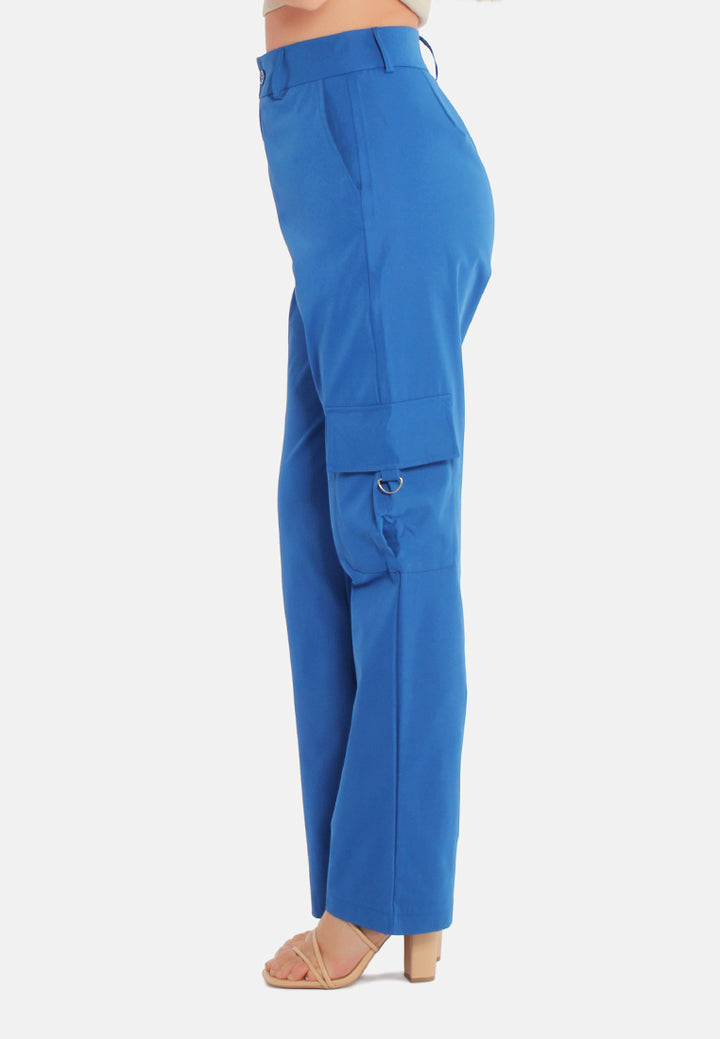 high waist cargo pants by ruw#color_royal-blue