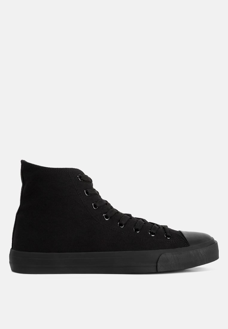 high ankle canvas sneakers#color_black
