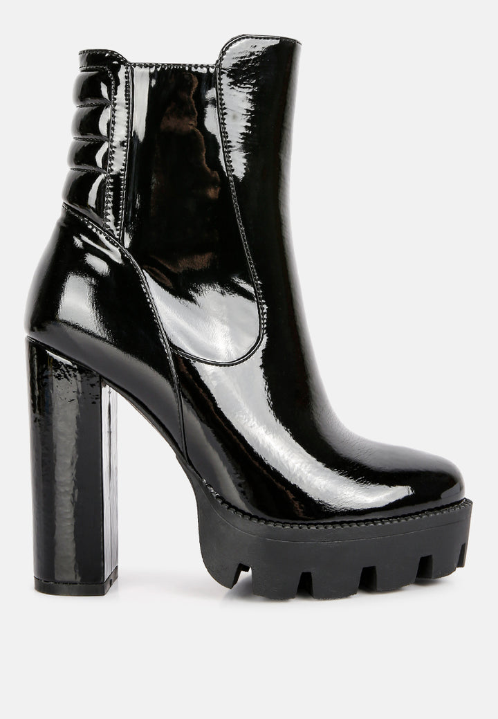 high key collared high heel ankle boot#color_black