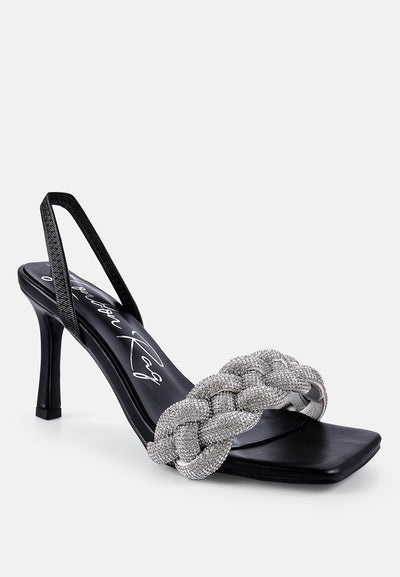 highsocial diamante braided trap sandals#color_black