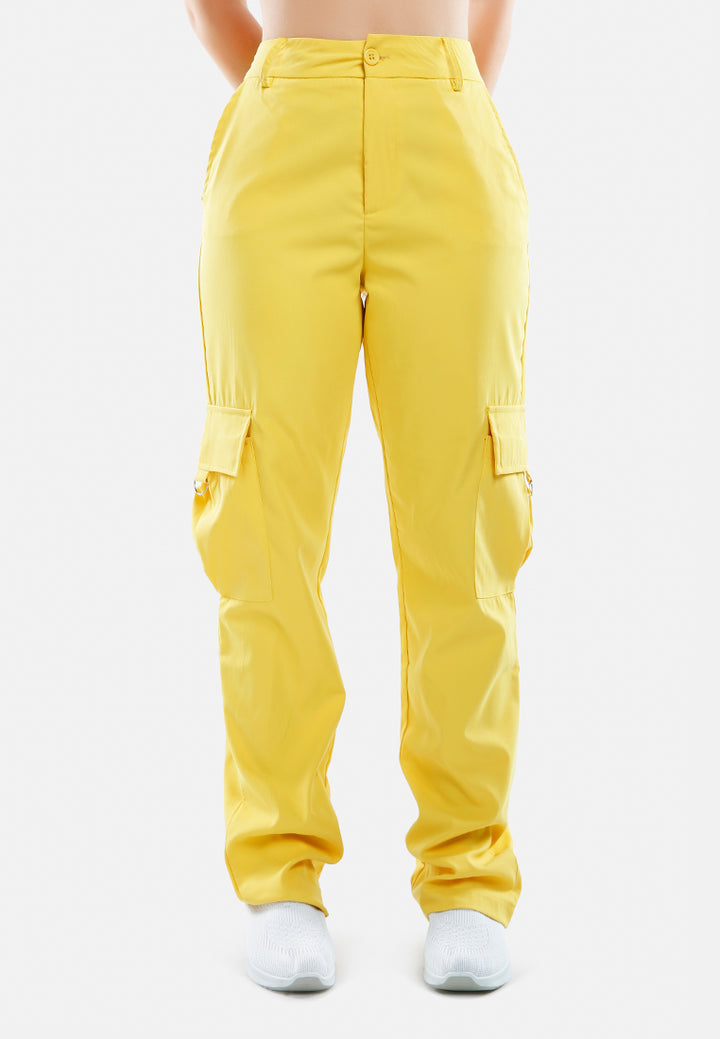 high waist cargo pants by ruw#color_yellow