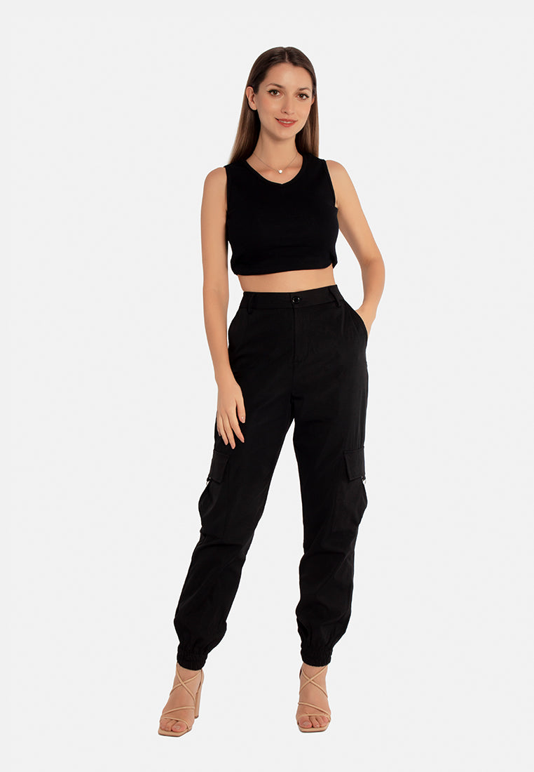 high waist cargo pants by ruw#color_black