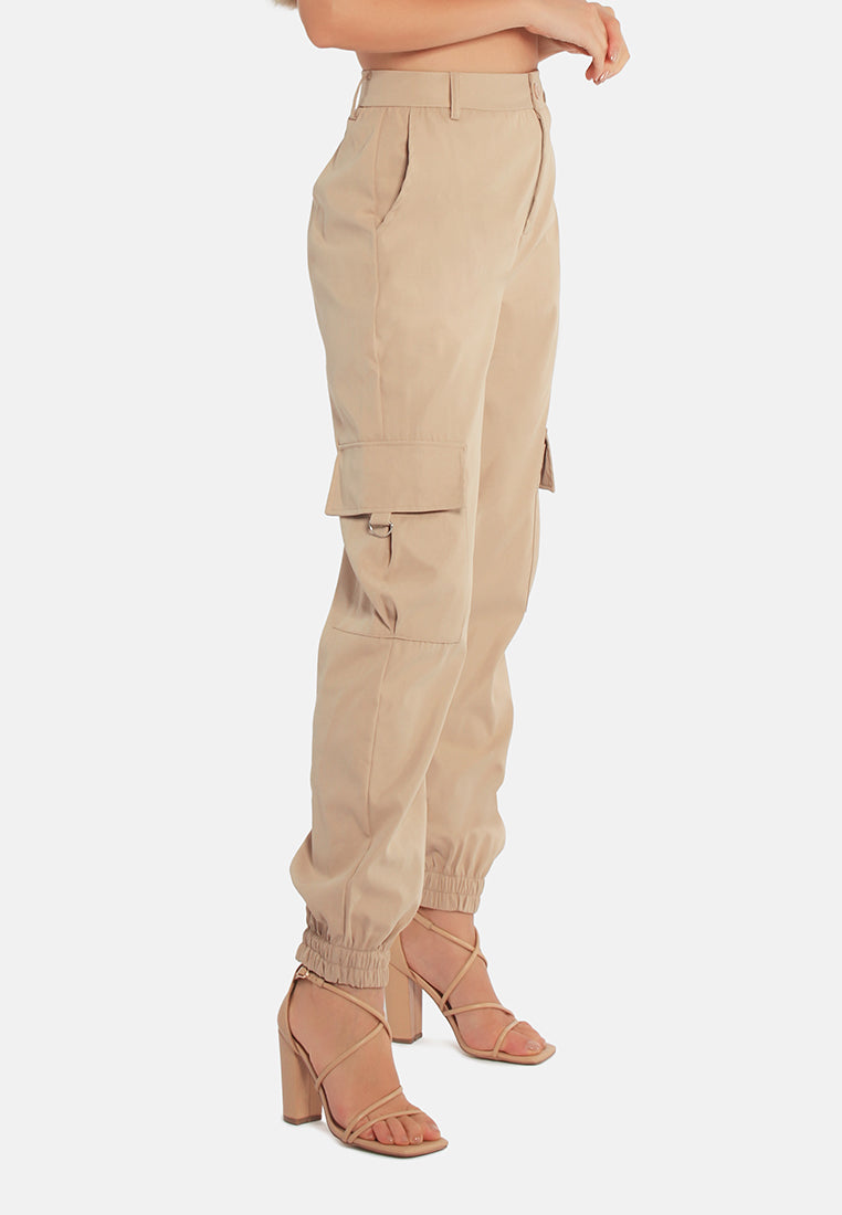high waist cargo pants by ruw#color_khaki