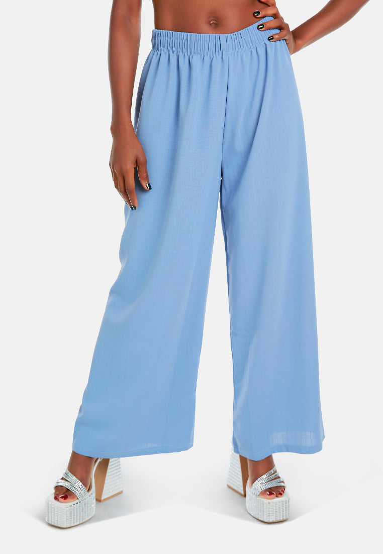 high waisted solid wide trouser pants#color_grey
