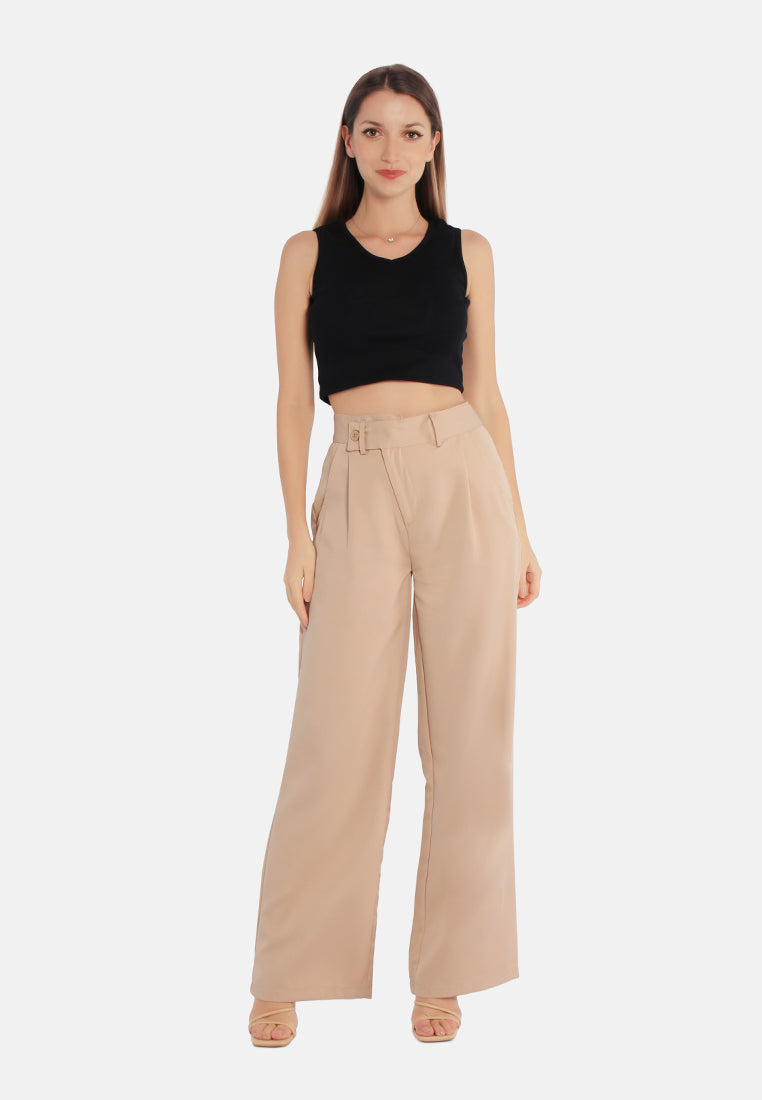 high waist flared pants by ruw#color_camel