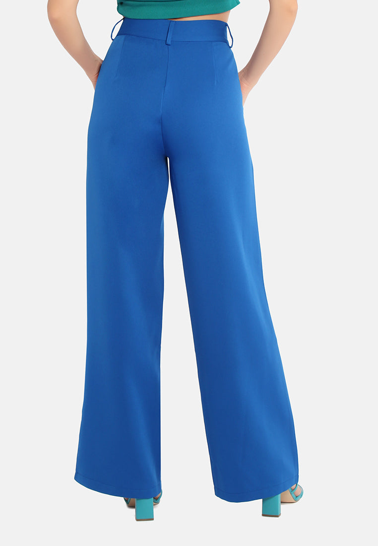high waist flared pants by ruw#color_royal-blue