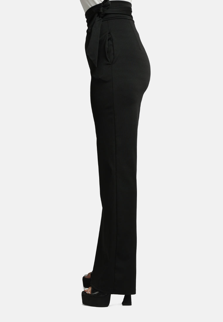 high waist wide leg pants#color_black
