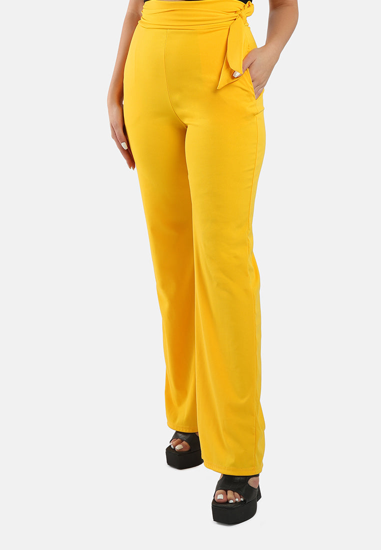 high waist wide leg pants#color_yellow