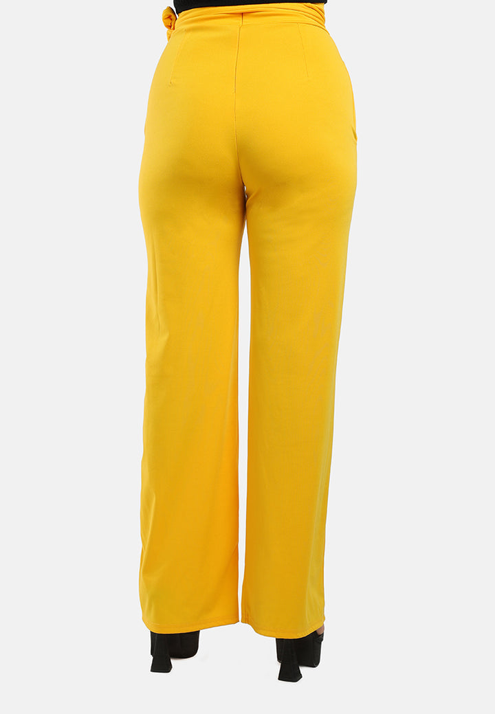 high waist wide leg pants#color_yellow