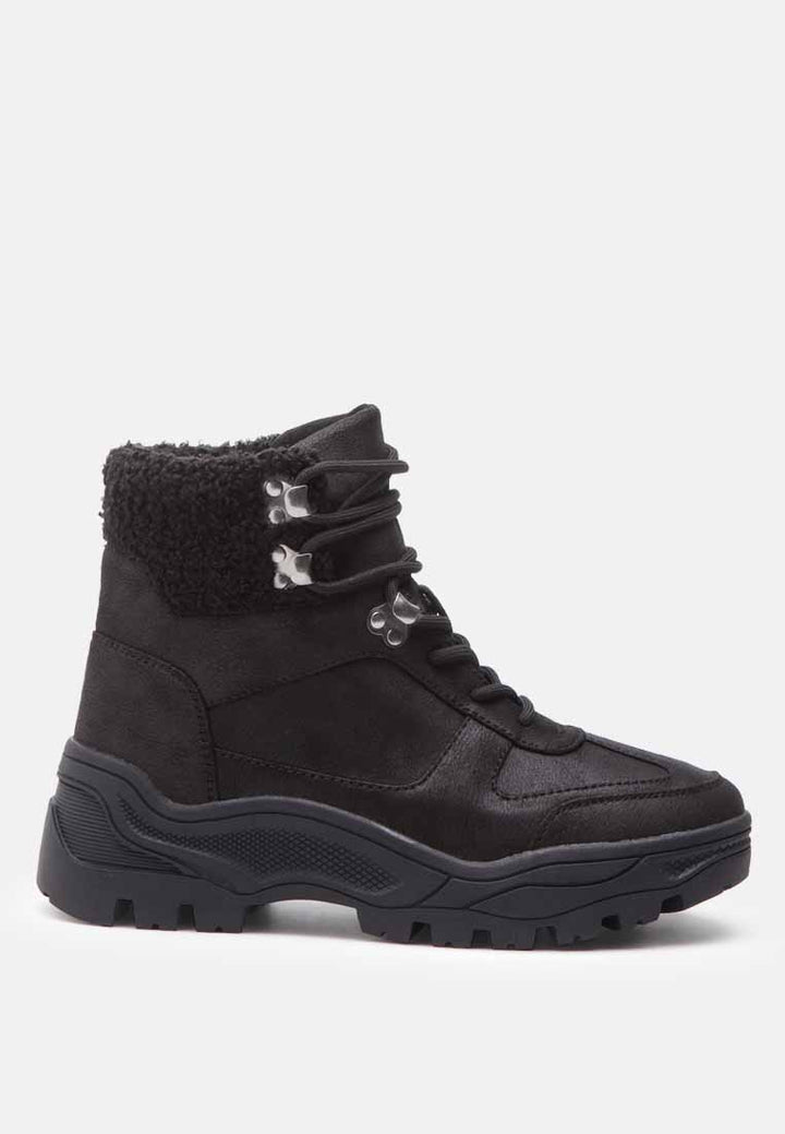 hofer cushion collared chunky hiker boots#color_black